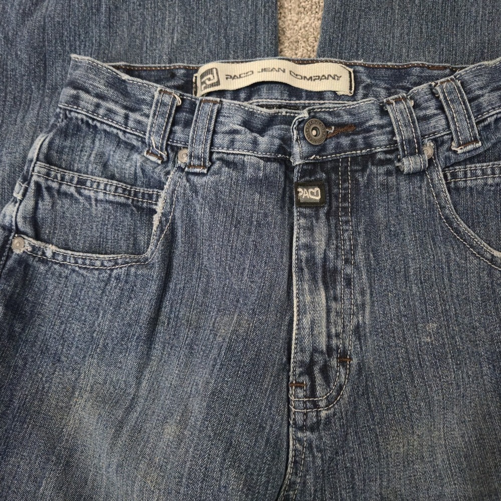 Paco Jeans Boys 8 Blue Baggy Skater Carpenter Loose Wide Leg 90s Y2K Vintage - Picture 2 of 9